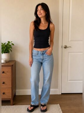 Lucky Brand Straight-Leg Faded Blue Jeans